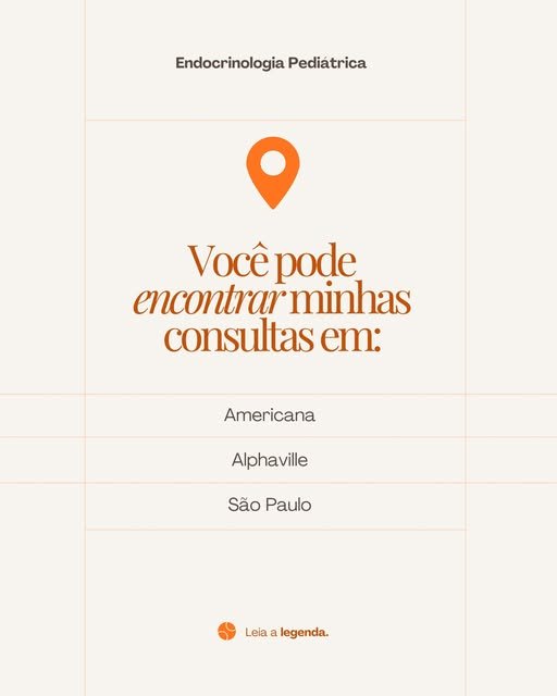 Locais de atendimento: Americana, Alphaville e São Paulo